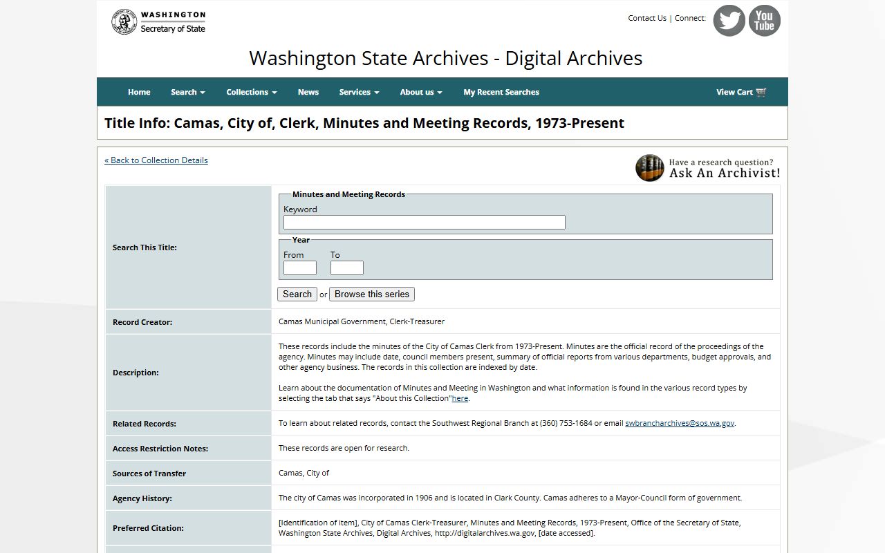 Camas Residents Directory
