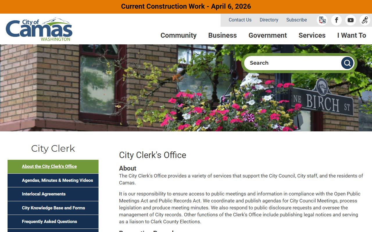 Camas Residents Directory