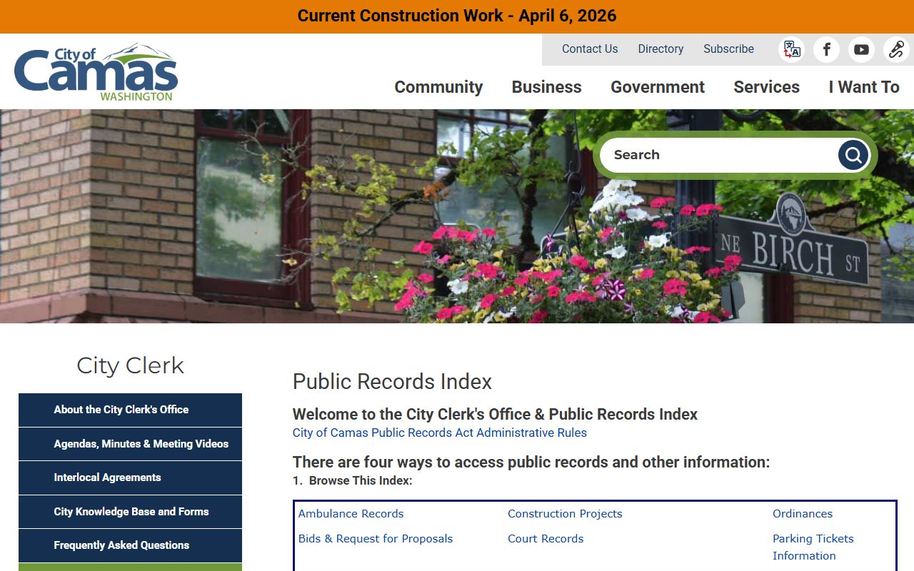 Camas Residents Directory