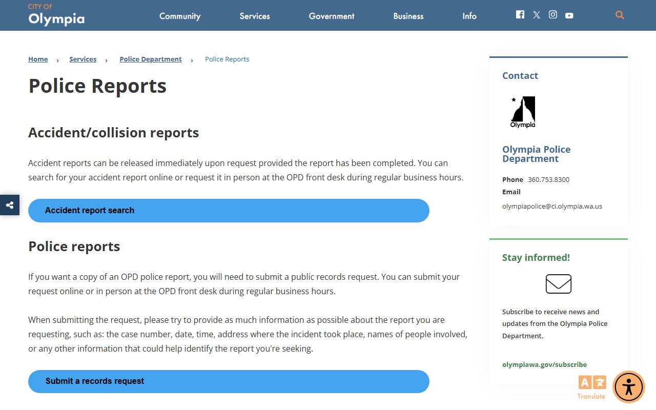 Olympia Residents Directory