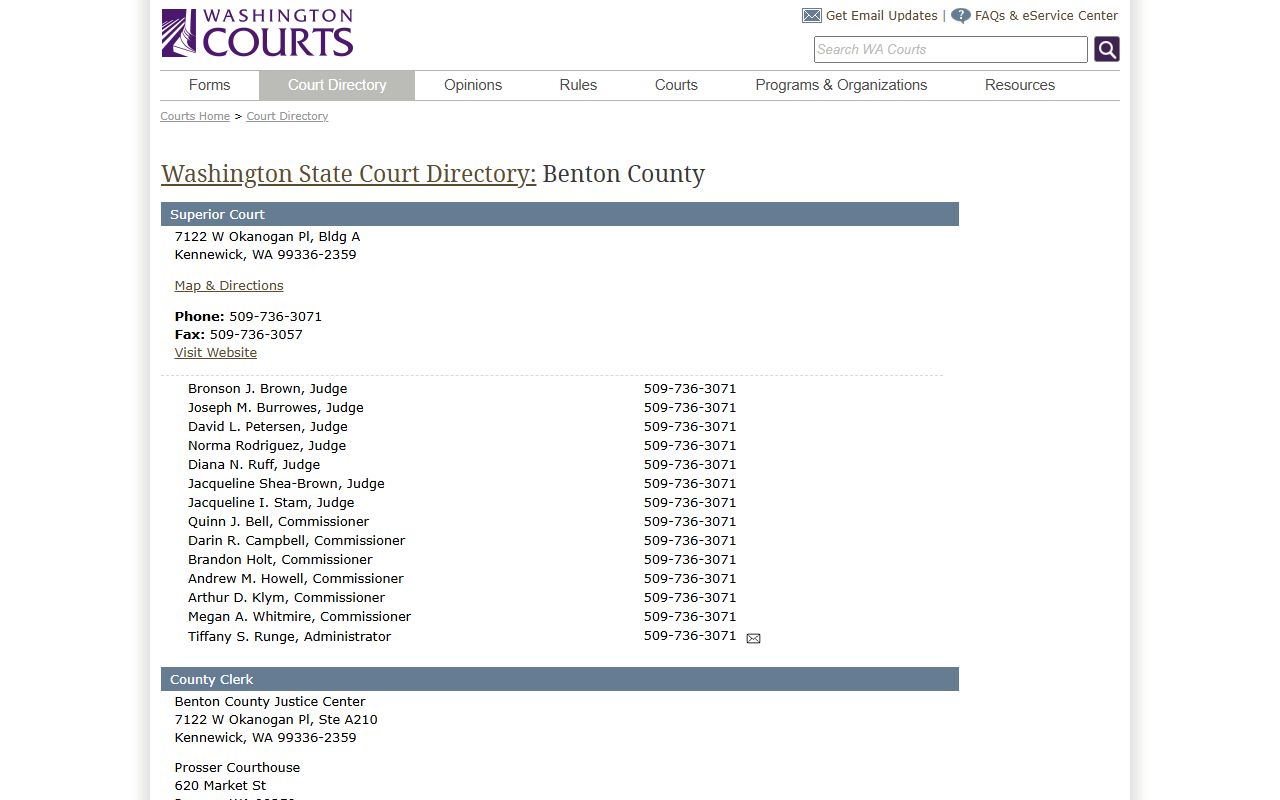 Benton County Residents Directory